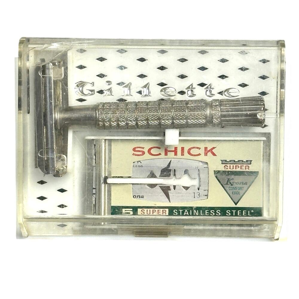 Vintage Gillette flare tip super speed safety razor double edge